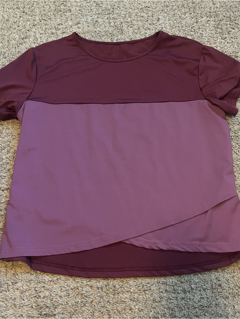 Layered Two-Tone Women's Top - Dusty Mauve/Plum